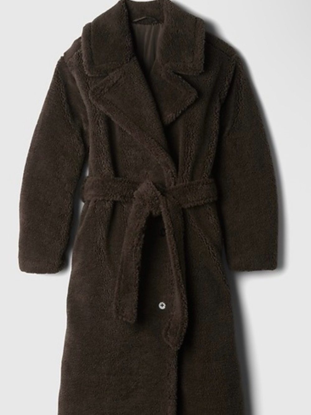 Gap Brown Sherpa Long Coat- Medium - Picture 4 of 11